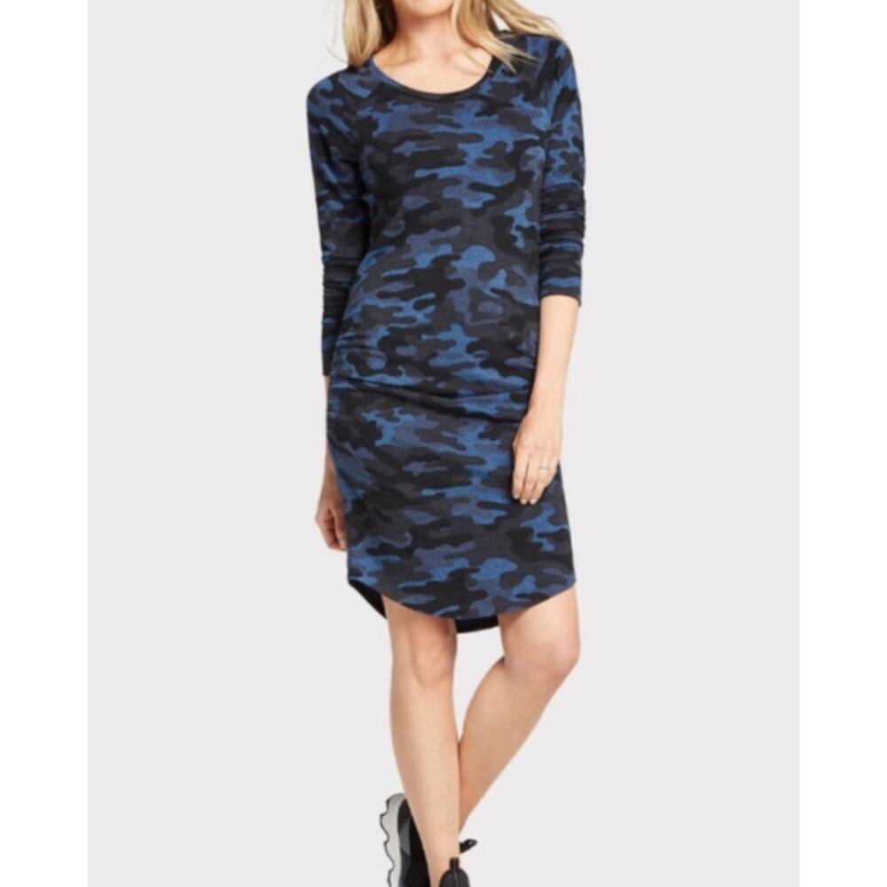 Sundry Camo Sweatshirt Dress Blue Women's M